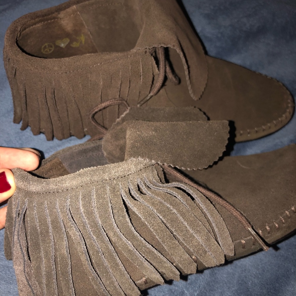 Steve Madden fringe booties